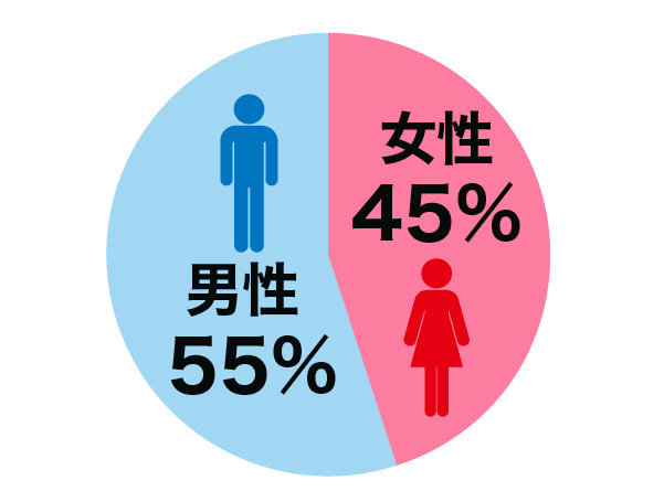 ライセンス講習受講者の男女比グラフ